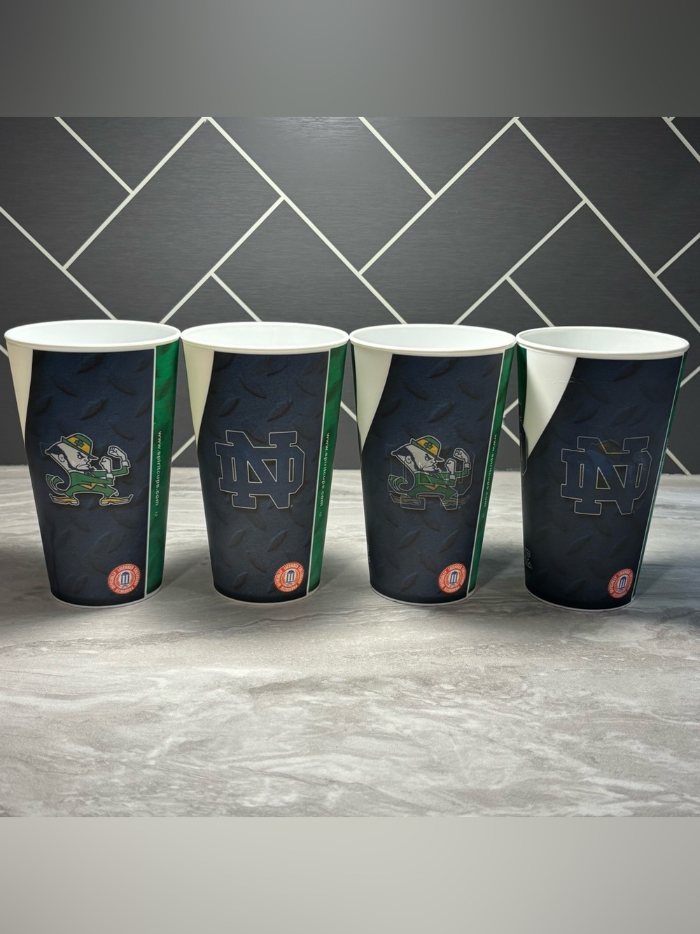 Notre Dame Fighting Irish Holographic Reusable Plastic Cups Set Of 4 Spirit Cups